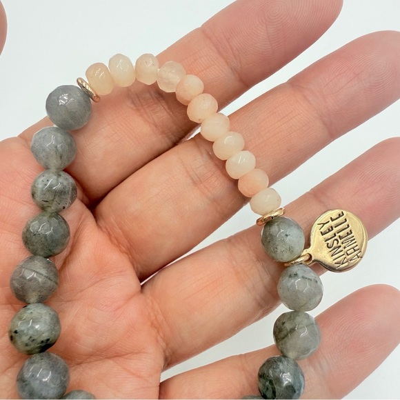 Kinsley Armelle LABRADORITE and Pink Crystal Stretch Beaded Bracelet - Picture 5 of 5